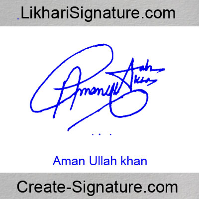 Aman Ullah khan Signature Style