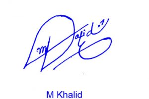 M Khalid Signature Style