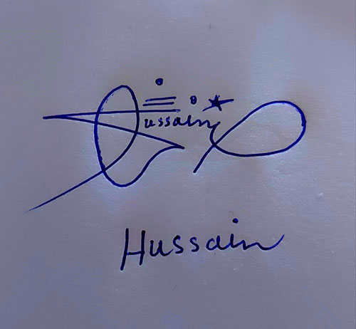 Hussain Name Handwritten Signature